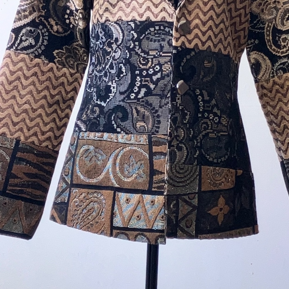 Kyra brown and black, tapestry, multi print blazer - Picture 3 of 12